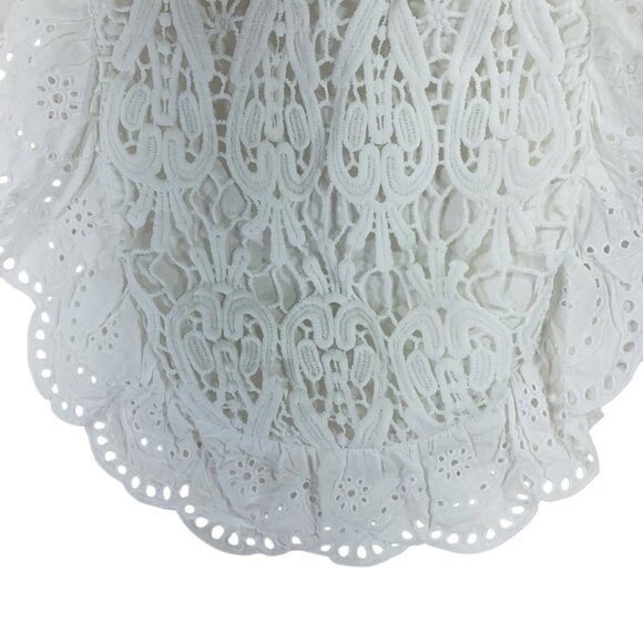 Gap white eyelet lace  sleeveless ruffle top size xs - Picture 14 of 16